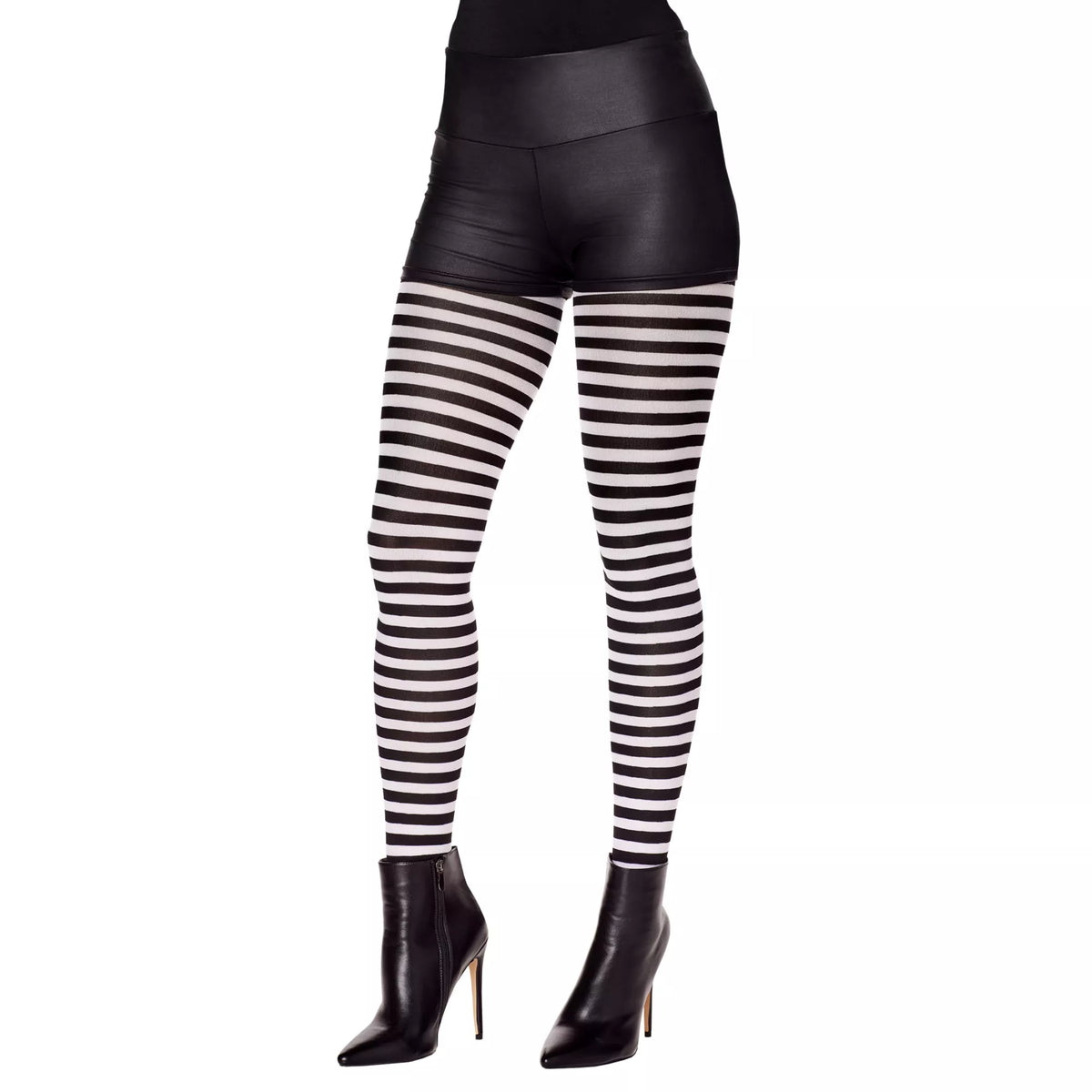 Black and White Striped Tights