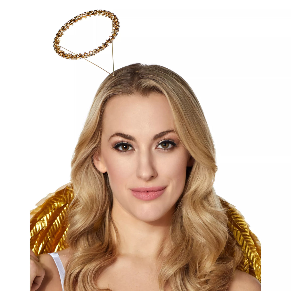 Goldtone Rhinestone Angel Headband