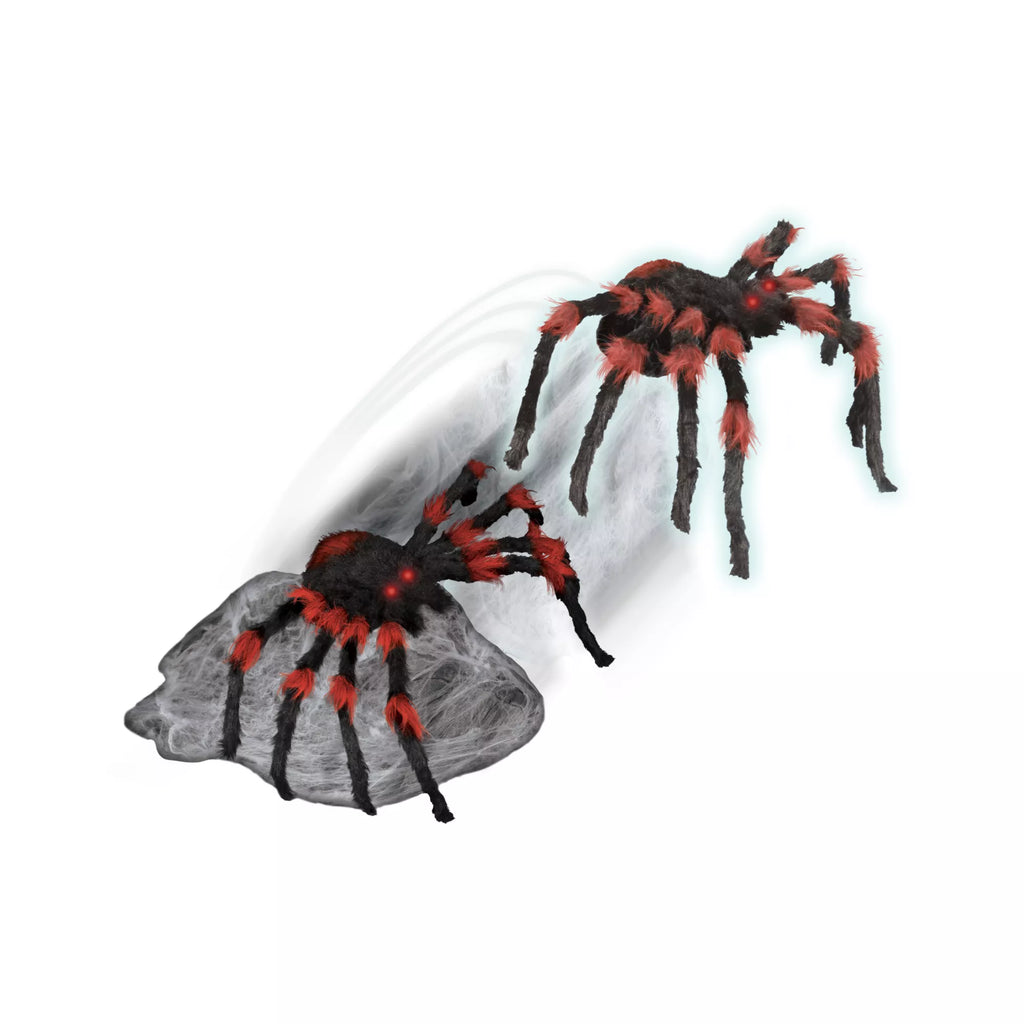 21 Inch LED Red and Black Jumping Spider Animatronic
