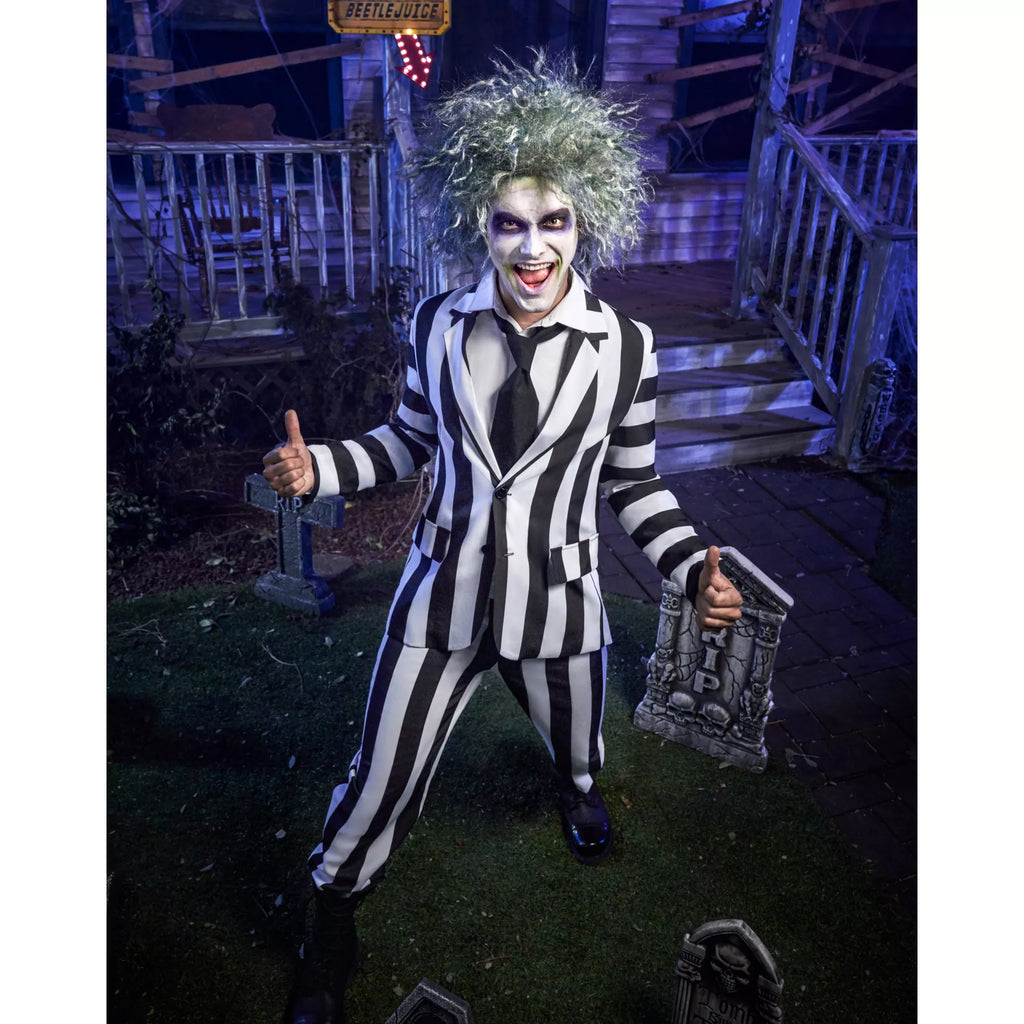 Adult Beetlejuice Striped Suit