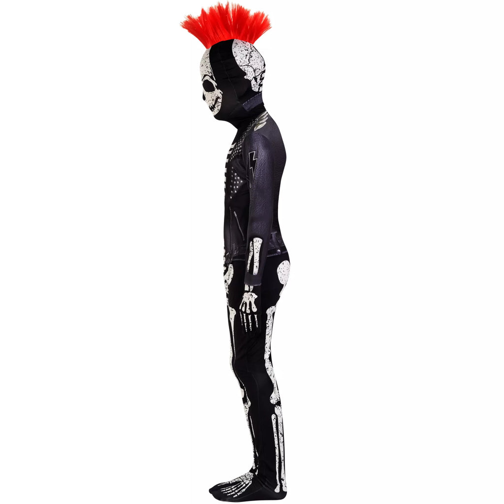 Kids Punk Skeleton Skin Suit Costume