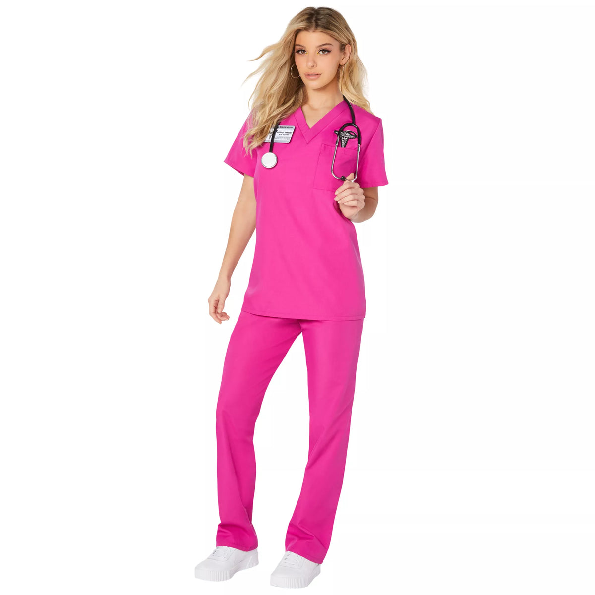 Adult Magenta Medical Scrubs Costume