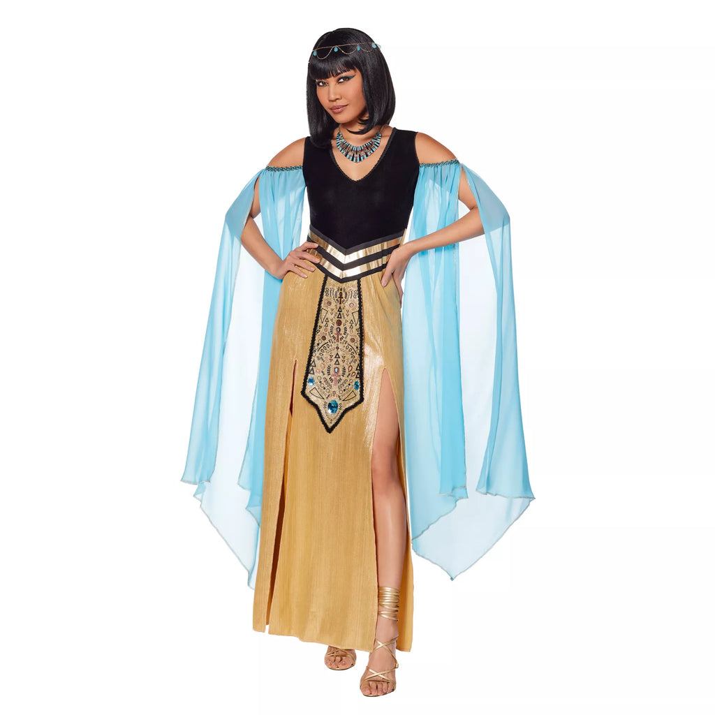 Adult Blue and Gold Egyptian Queen Costume