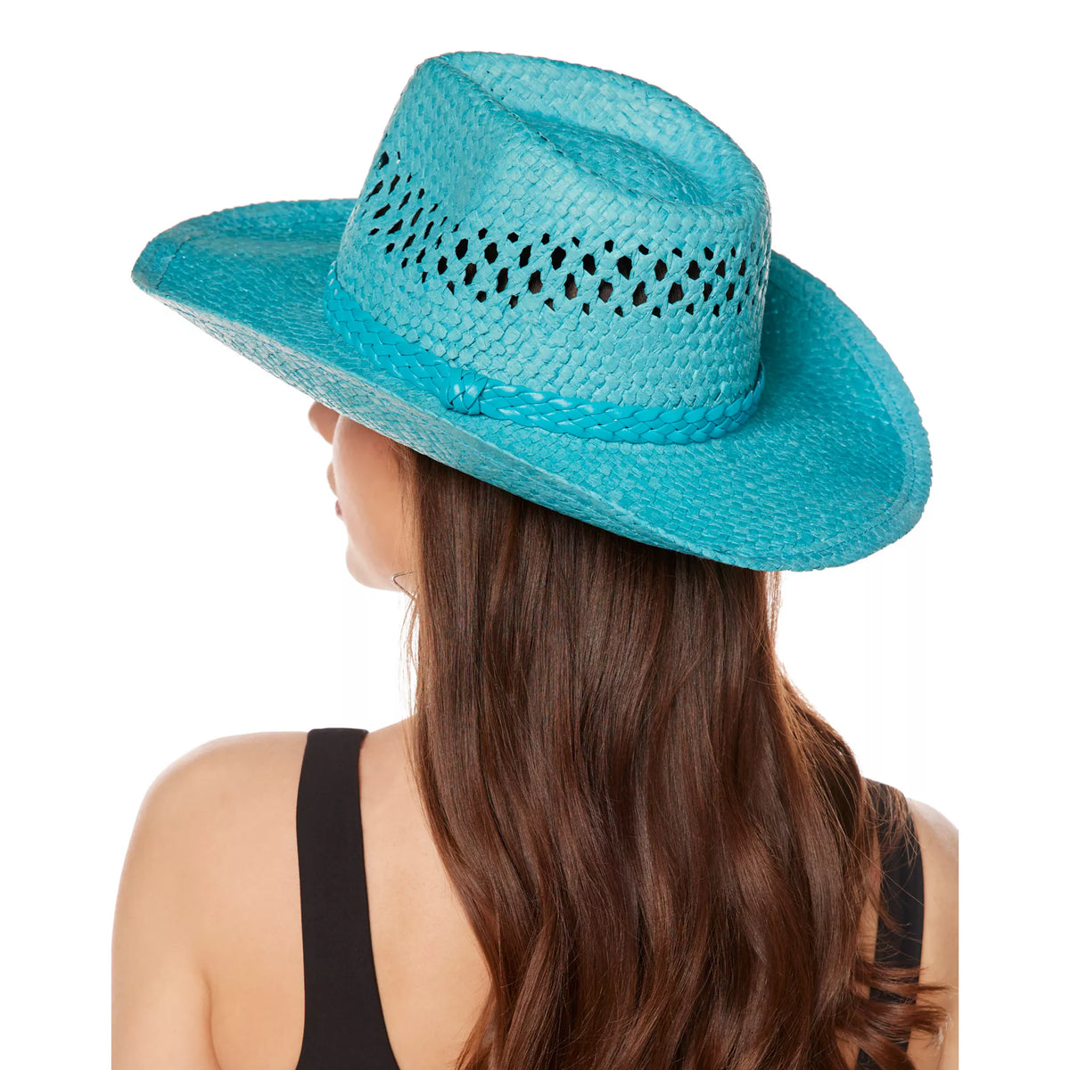 Blue Straw Cowboy Hat
