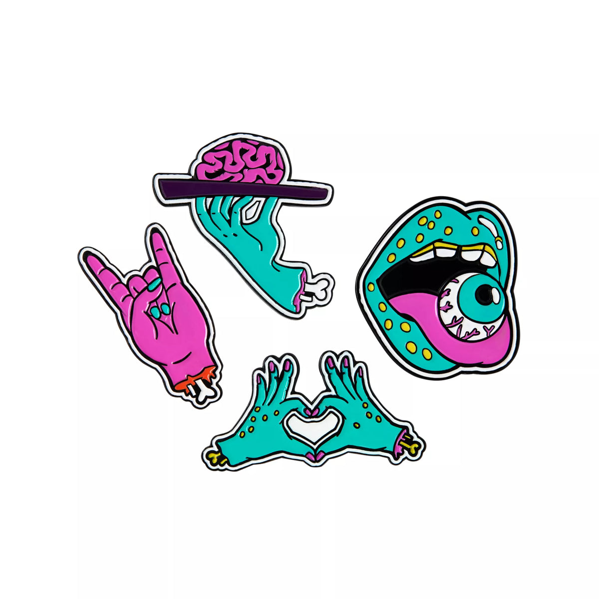 Zombie Pin Set - 4 Pack