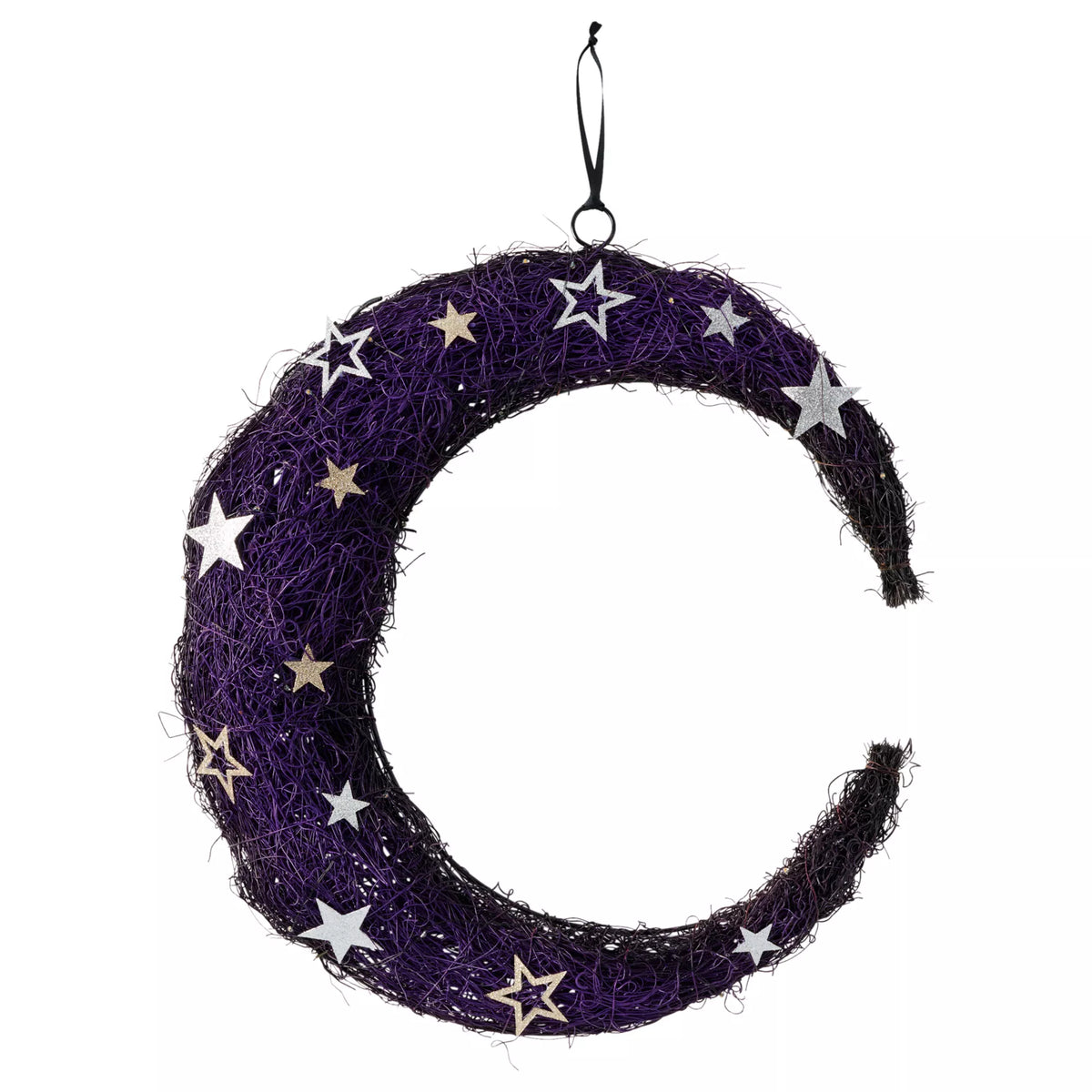 Light-Up Crescent Moon Wreath