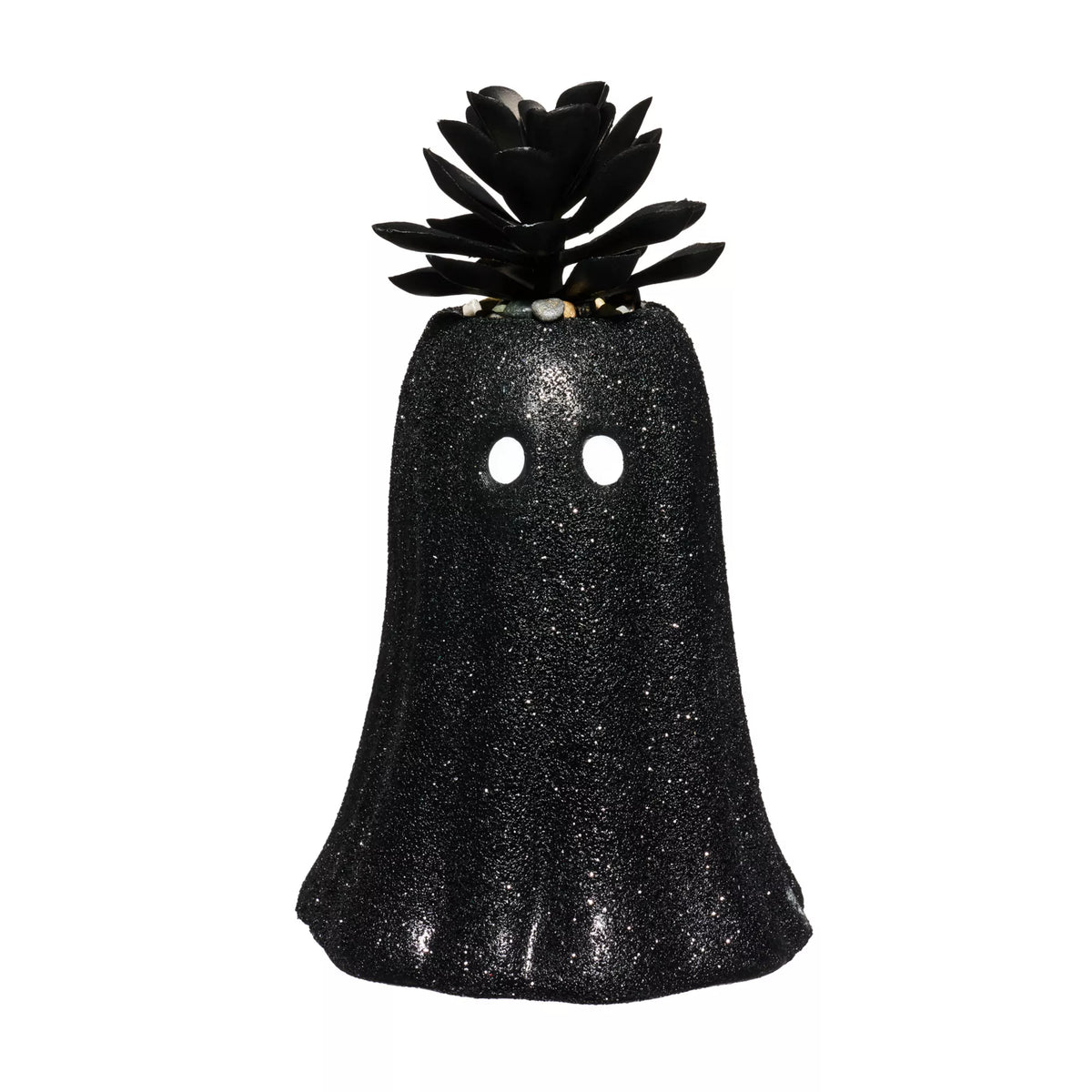 Black Glitter Ghost Faux Succulent