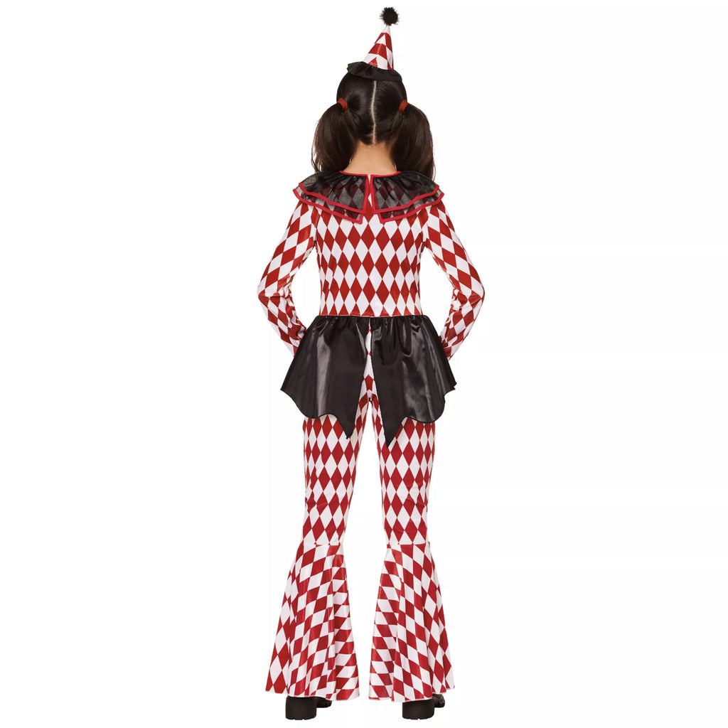 Kids Red Carnival Clown Unitard Costume