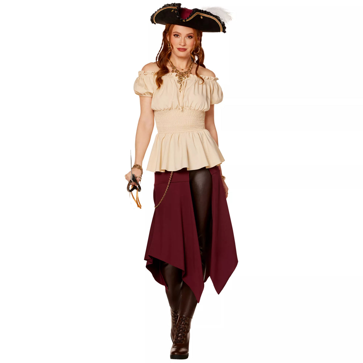 Beige Peasant Top