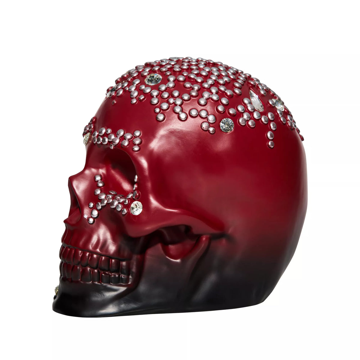 Red Ombre Bedazzled Skull