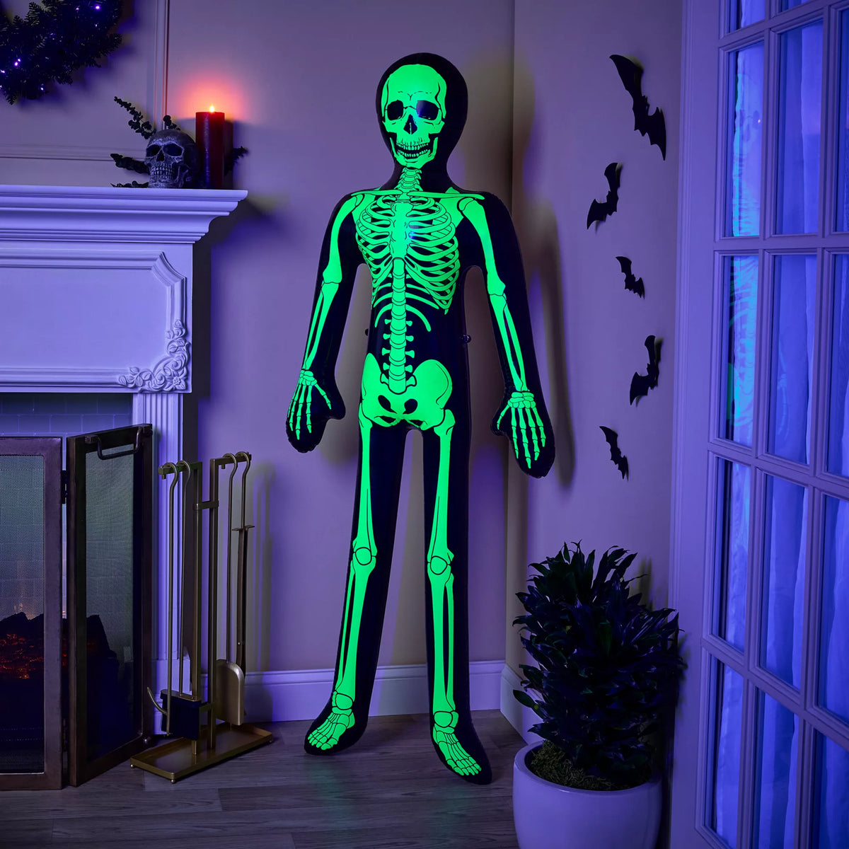 5 Ft Glow in the Dark Inflatable Skeleton