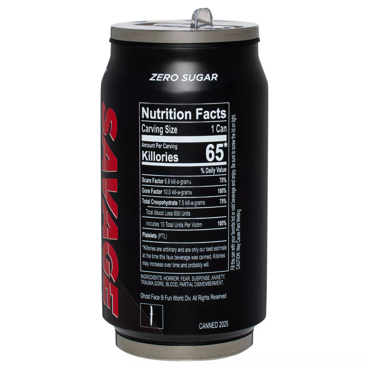 Ghost Face Savage Soda Reusable Can - 12 oz.