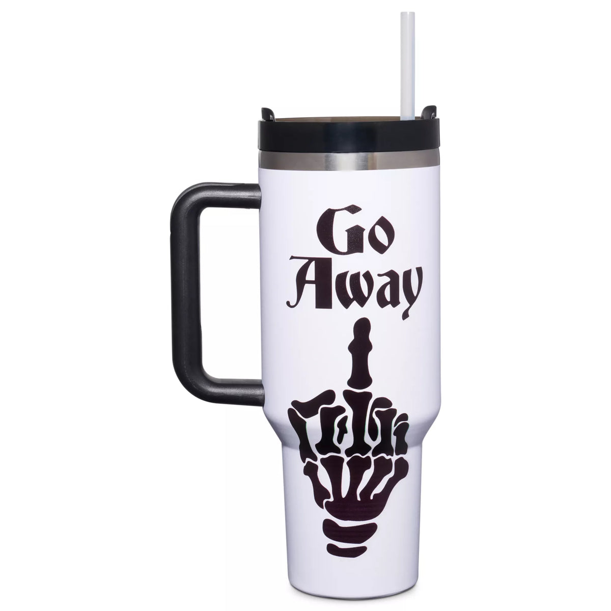 Go Away Middle Finger Travel Tumbler with Straw - 40 oz.