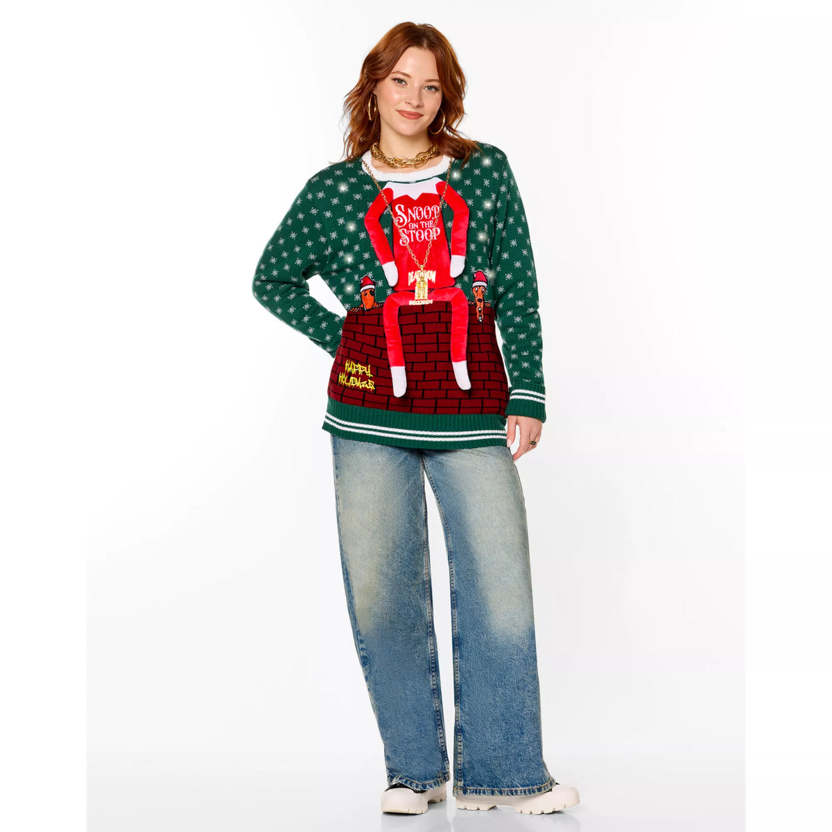 Light-Up Snoop on the Stoop Chain Christmas Sweater