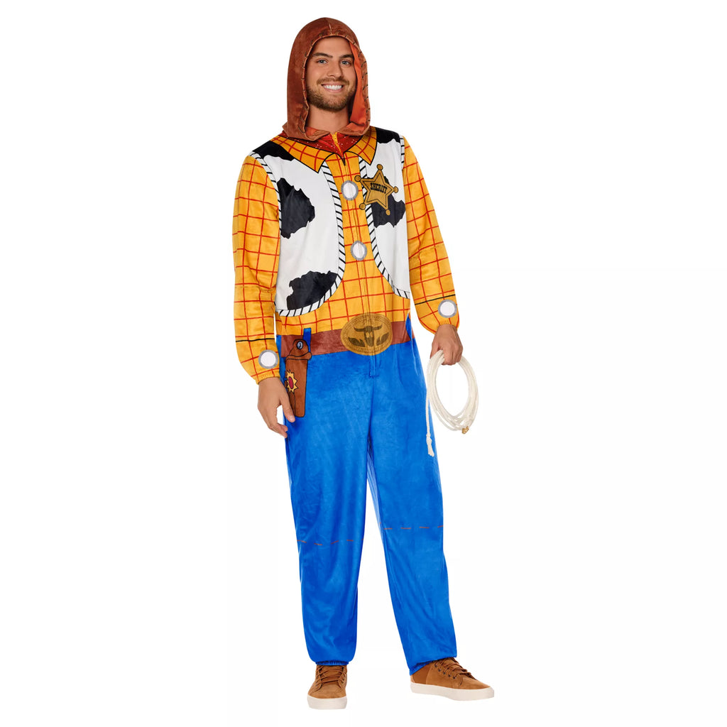 Adult Woody Hooded Plush Jumpsuit Costume - Toy Story
